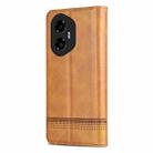 For Honor 300 AZNS Magnetic Calf Texture Flip Leather Phone Case(Light Brown) - 3