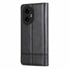 For Honor 300 AZNS Magnetic Calf Texture Flip Leather Phone Case(Black) - 3