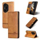 For Honor 300 Pro AZNS Magnetic Calf Texture Flip Leather Phone Case(Light Brown) - 1
