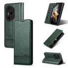 For Honor 300 Pro AZNS Magnetic Calf Texture Flip Leather Phone Case(Dark Green) - 1
