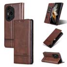 For Honor 300 Ultra AZNS Magnetic Calf Texture Flip Leather Phone Case(Dark Brown) - 1