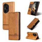 For Honor 300 Ultra AZNS Magnetic Calf Texture Flip Leather Phone Case(Light Brown) - 1