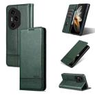 For Honor 300 Ultra AZNS Magnetic Calf Texture Flip Leather Phone Case(Dark Green) - 1