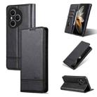 For Honor 400 Pro 5G Global 160.8mm AZNS Magnetic Calf Texture Flip Leather Phone Case(Black) - 1