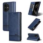 For Honor 400 Global 156.5mm AZNS Magnetic Calf Texture Flip Leather Phone Case(Dark Blue) - 1