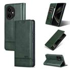 For Honor 400 Global 156.5mm AZNS Magnetic Calf Texture Flip Leather Phone Case(Dark Green) - 1