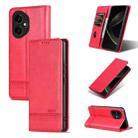 For Honor 400 Global 156.5mm AZNS Magnetic Calf Texture Flip Leather Phone Case(Red) - 1