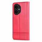 For Honor 400 Global 156.5mm AZNS Magnetic Calf Texture Flip Leather Phone Case(Red) - 3