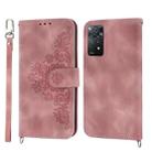 For Xiaomi Redmi K60/K60 Pro Skin-feel Flowers Embossed Wallet Leather Phone Case(Pink) - 1