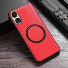 For OPPO Reno8 T 5G Cloth Texture PU MagSafe Magnetic Phone Case(Red) - 1