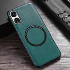 For OPPO Reno8 T 5G Cloth Texture PU MagSafe Magnetic Phone Case(Green) - 1