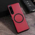 For Sony Xperia 1 IV Cloth Texture PU MagSafe Magnetic Phone Case(Red) - 1