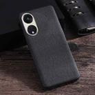 For OPPO Reno8 T 5G Cloth Texture PU + TPU Phone Case(Black) - 1