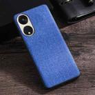 For OPPO Reno8 T 5G Cloth Texture PU + TPU Phone Case(Blue) - 1