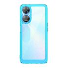 For OPPO A58 Colorful Series Acrylic + TPU Phone Case(Transparent Blue) - 1