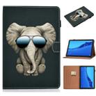 For Huawei MediaPad M5 lite Pure Color Painting Horizontal Flip Leather Case with Card Slots & Holder & Sleep / Wake-up Function(Elephant) - 1