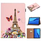 For Huawei MediaPad M5 lite Pure Color Painting Horizontal Flip Leather Case with Card Slots & Holder & Sleep / Wake-up Function(Iron Tower) - 1