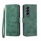 For Samsung Galaxy Z Fold3 5G Dierfeng Dream Line TPU + PU Leather Phone Case(Green) - 1