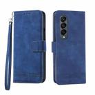 For Samsung Galaxy Z Fold3 5G Dierfeng Dream Line TPU + PU Leather Phone Case(Blue) - 1