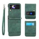 For Samsung Galaxy Z Flip3 5G Dierfeng Dream Line TPU + PU Leather Phone Case(Green) - 1