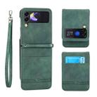 For Samsung Galaxy Z Flip4 5G Dierfeng Dream Line TPU + PU Leather Phone Case(Green) - 1