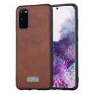 For Samsung Galaxy S20 SULADA Shockproof TPU + Handmade Leather Protective Case(Brown) - 1