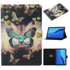 For Huawei MediaPad M5 lite Coloured Drawing Pattern Horizontal Flip Leather Case with Holder & Card Slot & Sleep / Wake-up Function(Butterflies) - 1