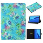 For Huawei MediaPad M5 lite Coloured Drawing Pattern Horizontal Flip Leather Case with Holder & Card Slot & Sleep / Wake-up Function(Flowers) - 1