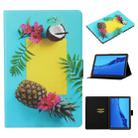 For Huawei MediaPad M5 lite Coloured Drawing Pattern Horizontal Flip Leather Case with Holder & Card Slot & Sleep / Wake-up Function(Pineapple) - 1