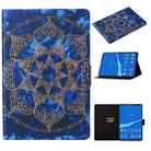 For Lenovo Tab M10 Plus TB-X606F Coloured Drawing Pattern Horizontal Flip Leather Case with Holder & Card Slot & Sleep / Wake-up Function(Blue Mandala) - 1