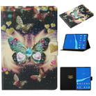 For Lenovo Tab M10 Plus TB-X606F Coloured Drawing Pattern Horizontal Flip Leather Case with Holder & Card Slot & Sleep / Wake-up Function(Butterflies) - 1