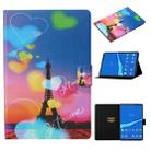 For Lenovo Tab M10 Plus TB-X606F Coloured Drawing Pattern Horizontal Flip Leather Case with Holder & Card Slot & Sleep / Wake-up Function(Romantic Tower) - 1