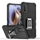 For Motorola Moto G31 / G41 Non-slip Shockproof Armor Phone Case with Ring Holder(Black) - 1