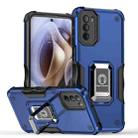 For Motorola Moto G31 / G41 Non-slip Shockproof Armor Phone Case with Ring Holder(Blue) - 1