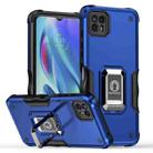 For Motorola Moto G50 Non-slip Shockproof Armor Phone Case with Ring Holder(Blue) - 1