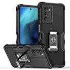 For Motorola Moto G51 Non-slip Shockproof Armor Phone Case with Ring Holder(Black) - 1