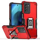 For Motorola Moto G51 Non-slip Shockproof Armor Phone Case with Ring Holder(Red) - 1