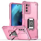 For Motorola Moto G51 Non-slip Shockproof Armor Phone Case with Ring Holder(Pink) - 1