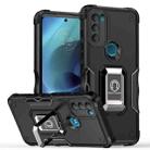 For Motorola Moto G71 5G Non-slip Shockproof Armor Phone Case with Ring Holder(Black) - 1