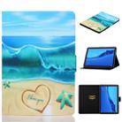 For Huawei MediaPad M5 lite Coloured Drawing Horizontal Flip Leather Case with Holder & Card Slot & Sleep / Wake-up Function(Blue Beach) - 1