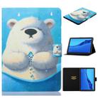 For Huawei MediaPad M5 lite Coloured Drawing Horizontal Flip Leather Case with Holder & Card Slot & Sleep / Wake-up Function(Polar Bear) - 1