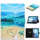 For Lenovo Tab M10 TB-X605F / X505 Coloured Drawing Horizontal Flip Leather Case with Holder & Card Slot (Blue Beach) - 1