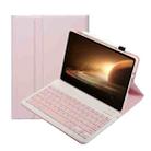 For OPPO Pad 2 11.61 inch 2023 OP13 Lambskin Texture Ultra-thin Detachable Bluetooth Keyboard Leather Case(Pink) - 1