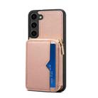 For Samsung Galaxy S22 5G Zipper Card Slot Phone Case(Pink) - 1