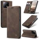 For Xiaomi 13 CaseMe 013 Multifunctional Horizontal Flip Leather Phone Case(Coffee) - 1