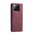 For Xiaomi 13 CaseMe 013 Multifunctional Horizontal Flip Leather Phone Case(Wine Red) - 3