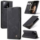 For Xiaomi 13 CaseMe 013 Multifunctional Horizontal Flip Leather Phone Case(Black) - 1