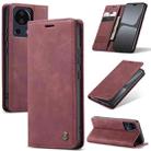 For Xiaomi 13 Lite CaseMe 013 Multifunctional Horizontal Flip Leather Phone Case(Wine Red) - 1