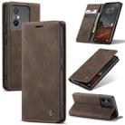 For Xiaomi Redmi 11A / 12C CaseMe 013 Multifunctional Horizontal Flip Leather Phone Case(Coffee) - 1