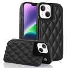 For iPhone 14 Double Buckle Rhombic PU Leather Phone Case(Black) - 1